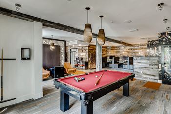Resident lounge with billiard table & media zone